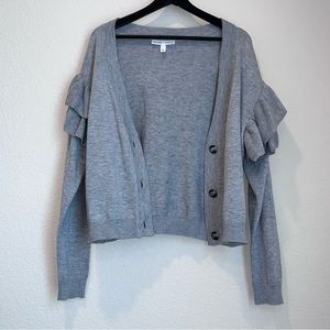 Planet Gold Ruffled Sleeve Cardigan